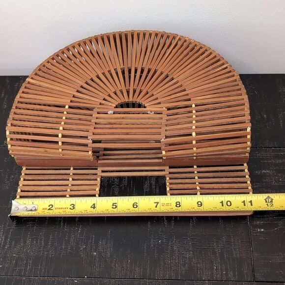 Bamboo 11" half moon bamboo bag purse - Picture 4 of 6